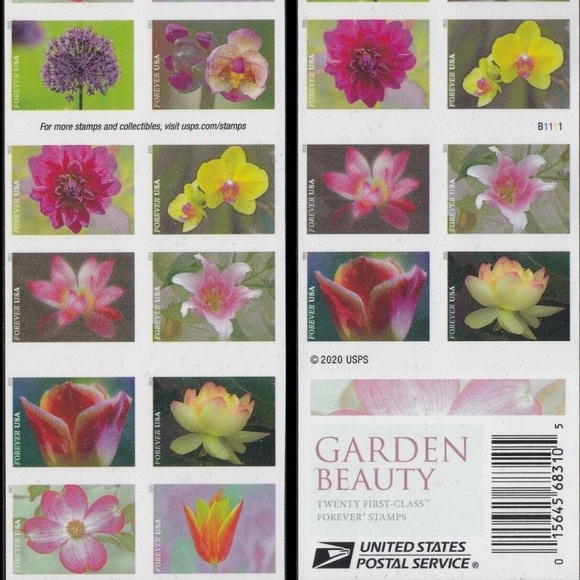 Garden Beauty Booklet Pane of 20 Postage Stamps Scott 5567a - Picture 1 of 1